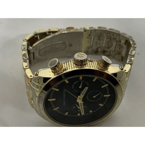 Vince Camuto VC1122GP Men's Stainless Steel Analog Black Dial Quartz Watch HK746 - Picture 7 of 11